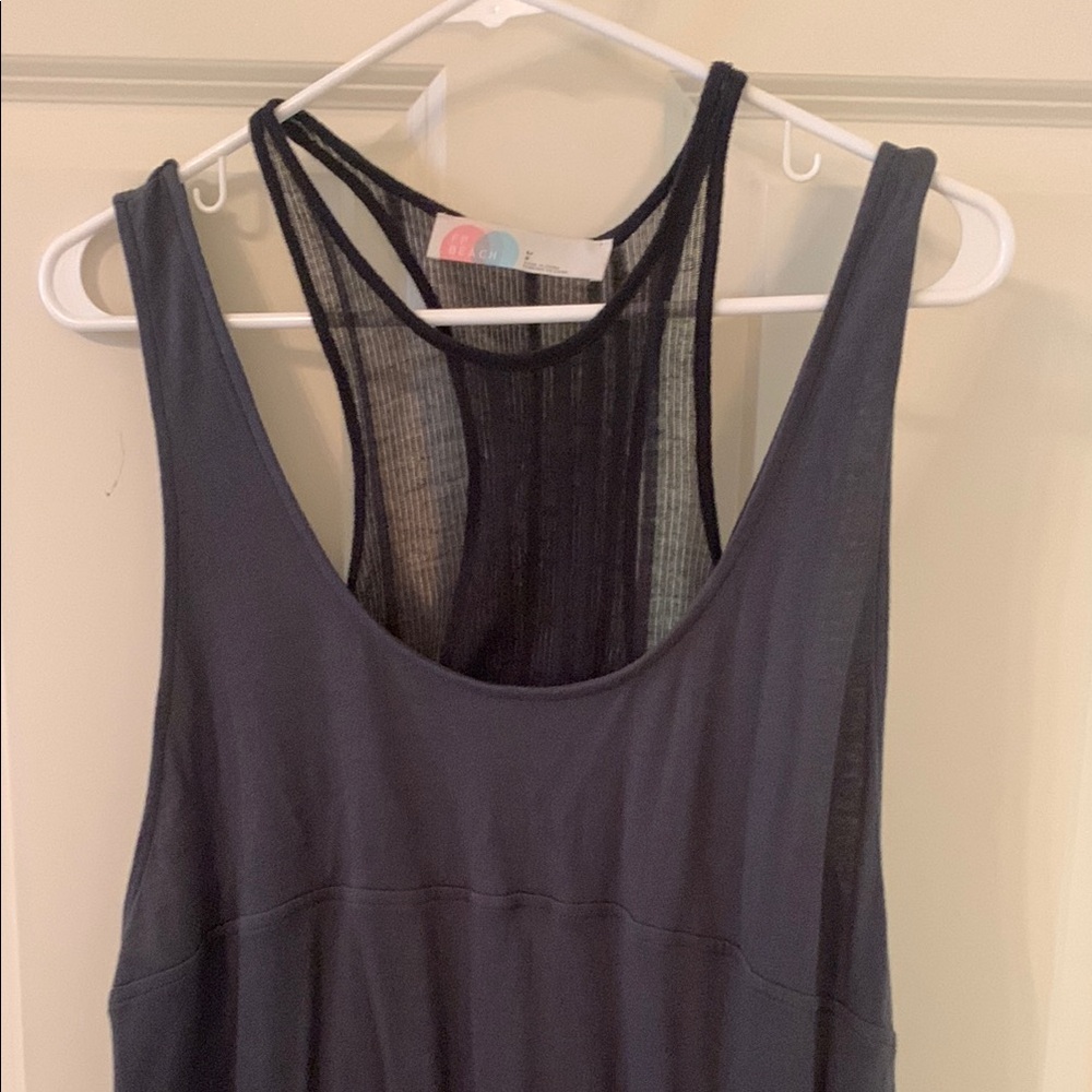 Free People Beach Black Sleeveless Tank Maxi Dress
